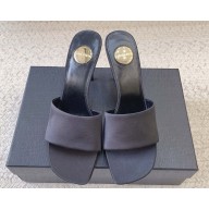 Saint Laurent Heel 10.5cm satin Mules blue 2025