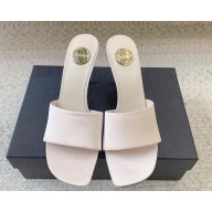 Saint Laurent Heel 10.5cm satin Mules white 2025