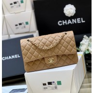 Chanel Medium Classic Flap Bag 1112 in caviar leather chai color with Gold Hardware( Original Quality)