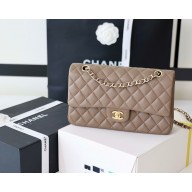 Chanel Medium Classic Flap Bag 1112 in lambskin gray with Gold Hardware( Original Quality)
