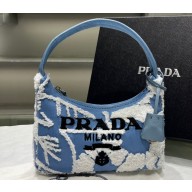 Prada Re-Edition 2000 Embroidered Drill mini bag 1NE515 Sky Blue 2023