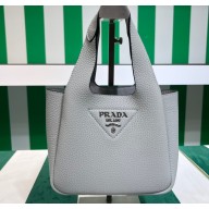 Prada Leather handbag 1BA349 Light Gray 2023