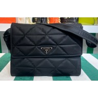 Prada Re-Nylon large padded shoulder bag 1BD256 Quilted Black 2023