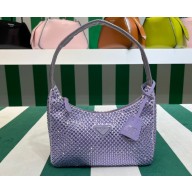 Prada Re-Edition 2000 mini bag with crystals 1NE515 Purple 2023