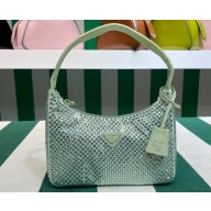 Prada Re-Edition 2000 mini bag with crystals 1NE515 Green 2023