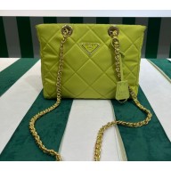 Prada padded nylon chain Shoulder bag 1BG468 Grass Green 2023