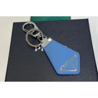 Prada Saffiano leather keychain 2PP041 Blue 2023