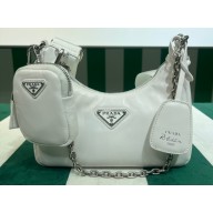 Prada Re-Edition 2005 Padded nappa-leather shoulder bag 1BH204 White 2023
