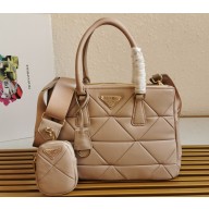 Prada Galleria Spectrum Leather Bag 1BA863 Beige 2023