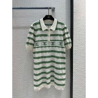 chanel striped polo dress green/white 2023