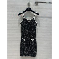 chanel black sequins dress 2023