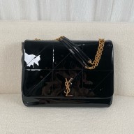 Saint Laurent large jamie 4.3 bag in patent effect fabric black(original quality)