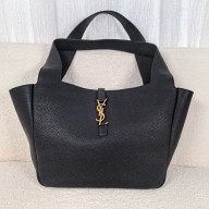 saint laurent le 5 à 7 bea bag in grained leather black 2024(original quality)