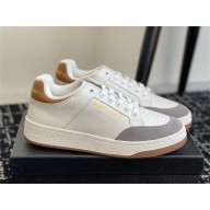 Saint Laurent SL/61 sneakers in smooth leather and suede WHITE AND BROWN GOLD 2024