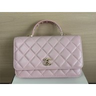 CHANEL Wallet on Chain IN LAMBSKIN AP4451 LIGHT PINK 2025