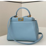 Fendi Peekaboo Iconic Mini Bag in Nappa Leather sky blue 2025