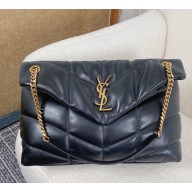 Saint Laurent  PUFFER Medium sheepskin leather handbag black (original quality) 2024