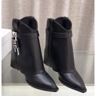 Givenchy Shark Lock Cowboy ankle boots in aged leather black  heel 6cm 1105-2024