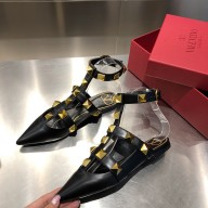 VALENTINO GARAVANI Roman Stud caged ballet Flats black 2020