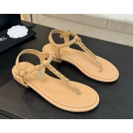 Chanel Sandals Lambskin & Metal beige 2025