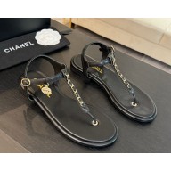 Chanel Sandals Lambskin & Metal black 2025