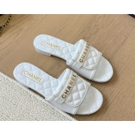 Chanel  Lambskin mules white 1218-2025
