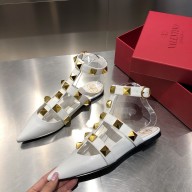 VALENTINO GARAVANI Roman Stud caged ballet Flats white 2020