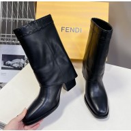 Fendi show Fold Over Boots For  Women's  in black 2024