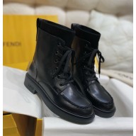 Fendi women's lace-up Leather boot in black 2024