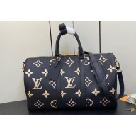 Louis Vuitton Monogram Empreinte leather Keepall Bandoulière 45 Bag M46670 Black 2023