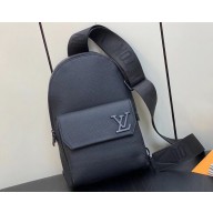 Louis Vuitton Cowhide leather Pilot Slingbag M23736 Black 2023