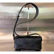 Bottega Veneta Intreccio leather Small Brick Cassette cross-body bag with adjustable strap 729251 Black