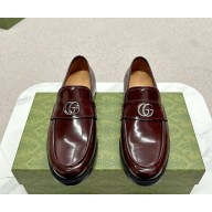 Gucci men's Moccasins/Loafers glaze calfskin burgundy 2024