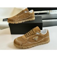 Prada TRAIL Faded suede sneakers 1E709N Cinnamon 2024