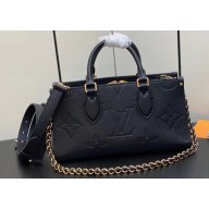 Louis Vuitton Embossed grained cowhide leather OnTheGo East West Bag M23640 Black 2023