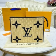 Louis Vuitton Toiletry Pouch 26 in Woven Raffia with Gold-tone m80352 black