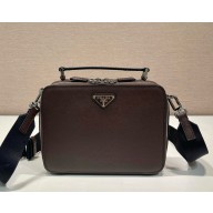 Prada Brique Saffiano Leather Cross-Body Bag 2VH069 coffee 2024
