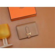 Hermes bearn mini wallet in mysore leather quebracho with gold hardware handmade(original quality)