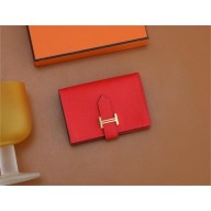 Hermes bearn mini wallet in mysore leather rouge de cceur with gold hardware handmade(original quality)