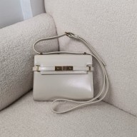 saint laurent manhattan mini crossbody bag in box leather white(original quality)