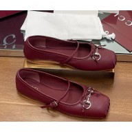Gucci Women's Horsebit ballet flat 821220 Gucci Rosso Ancora red leather 2024