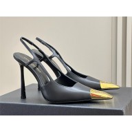 Saint Laurent Jeanne 110 leather slingback pumps black 2024