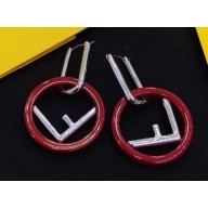 Fendi F Is Fendi Earrings Large Size Red