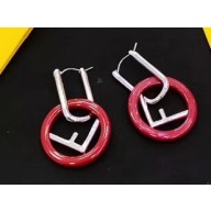 Fendi F Is Fendi Earrings Small Size Red