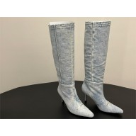 Alexander Wang VIOLA 65 SLOUCH BOOT IN WASHED DENIM 2023