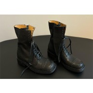 Miu Miu Leather laced booties 5U316E BLACK 2024