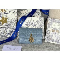 DIOR Dioriviera My Dior Glycine Wallet in cloud blue Cannage Lambskin 2024