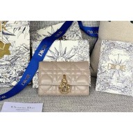 DIOR Dioriviera My Dior Glycine Wallet in light gray Cannage Lambskin 2024