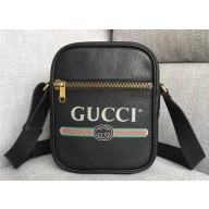 Gucci Vintage Logo Print Messenger Bag ‎523591 Black 2018
