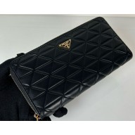 Prada Large leather wallet with triangle motif 1ML506 black 2024